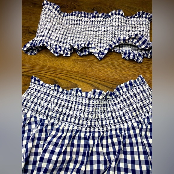 🌷 Zara Woman 🌷 2 Pc Matching Set High Waist A-Line Skirt & Ruffle Bandeau Top - Picture 4 of 7